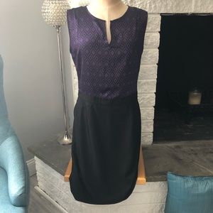 Banana Republic Purple Black Sleeveless Dress